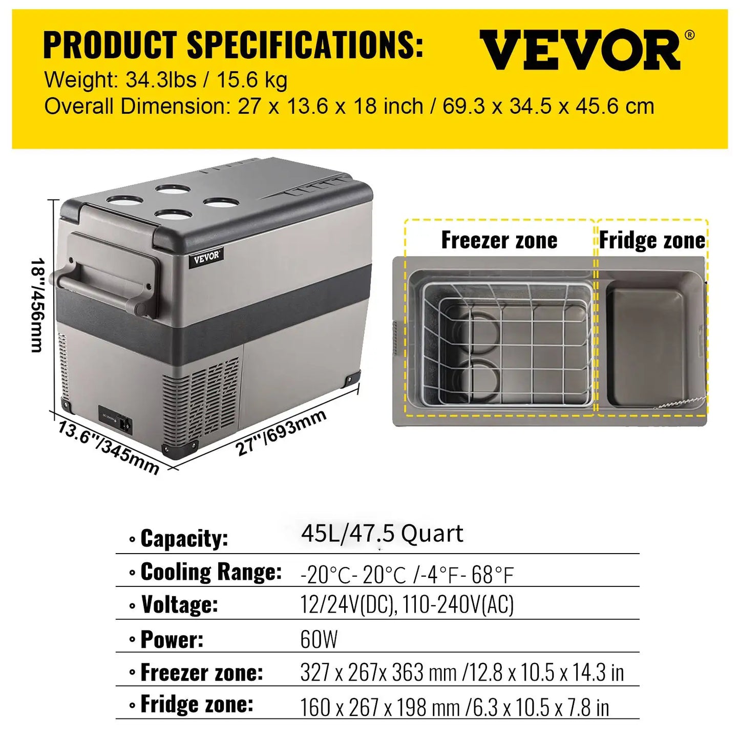 VEVOR Portable Car Fridge - Your On-the-Go Cooler - Premium mini fridge from Lizard Vigilante - Just $289.88! Shop now at Lizard Vigilante