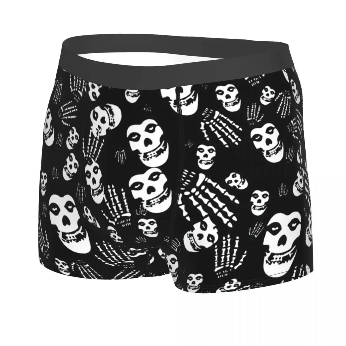 Misfits Skull Underwear Men Stretch Heavy Metal Music Boxer Briefs Shorts Panties Soft Sexy Underpants For Male - Lizard Vigilante