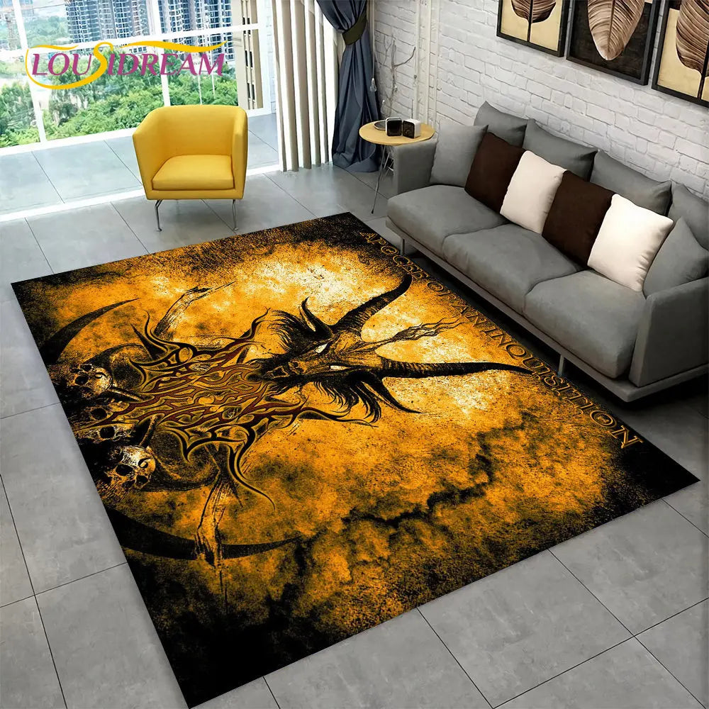 The Witchcraft Gothic Ouija Area Rug: LOUSIDREAM 3D Printed Tarot Carpet for Living Room & Bedroom