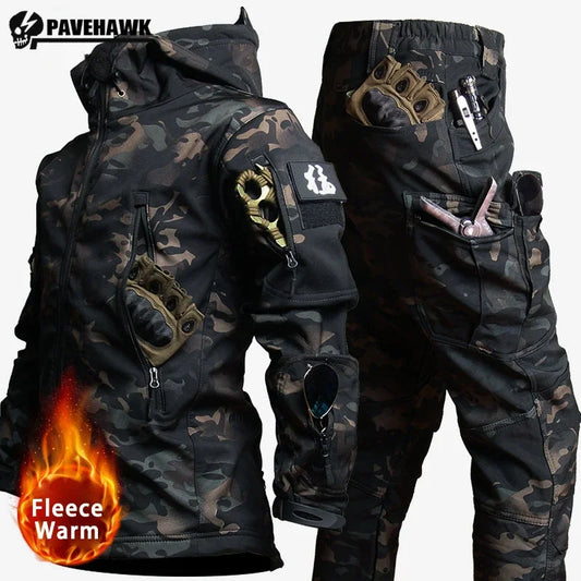 PAVEHAWK Tactical Waterproof Camo Set - Soft Shell Fleece Winter Combat Suit - Premium snow suit from Lizard Vigilante - Just $23.99! Shop now at Lizard Vigilante