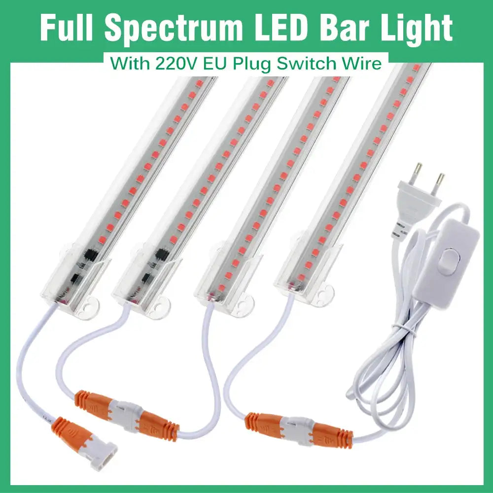 Grow Light 220V Full Spectrum LED Bar Light for Plants 50cm Phyto Lamp for Plant Veg Flowers Greenhouse Tent 4000K 380-780nm