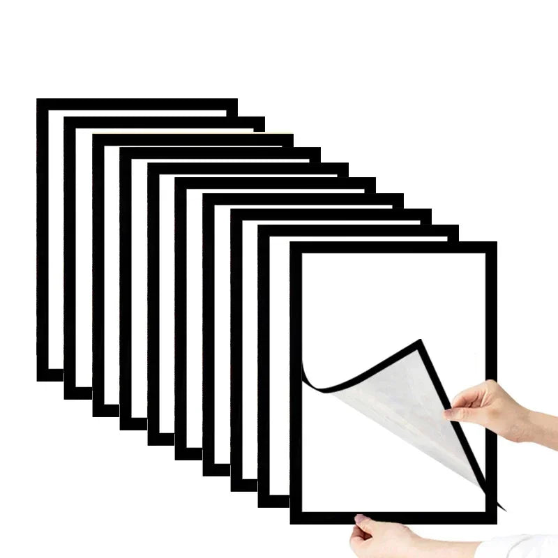 A4/A5/A6 Black Magnetic Photo Frame Publicity Column Advertising Column Self Adhesive Soft Poster Frame Certificate Folder