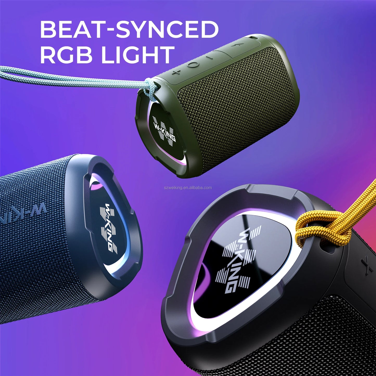 Bluetooth Speaker with LED Display Heavy Bass and 15W Power Waterproof IPX7 for Outdoor Parties