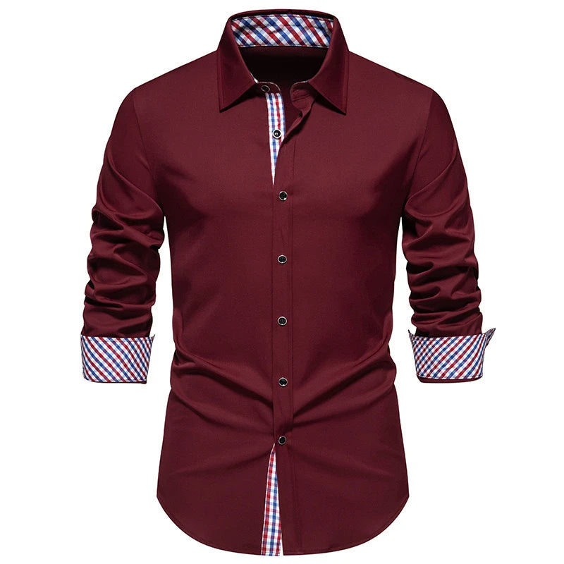 Men’s Long-Sleeved Business Shirt | XS-6XL | Soft Fabric | Loose Fit Office Wear - Premium shirt from Lizard Vigilante - Just $23.88! Shop now at Lizard Vigilante