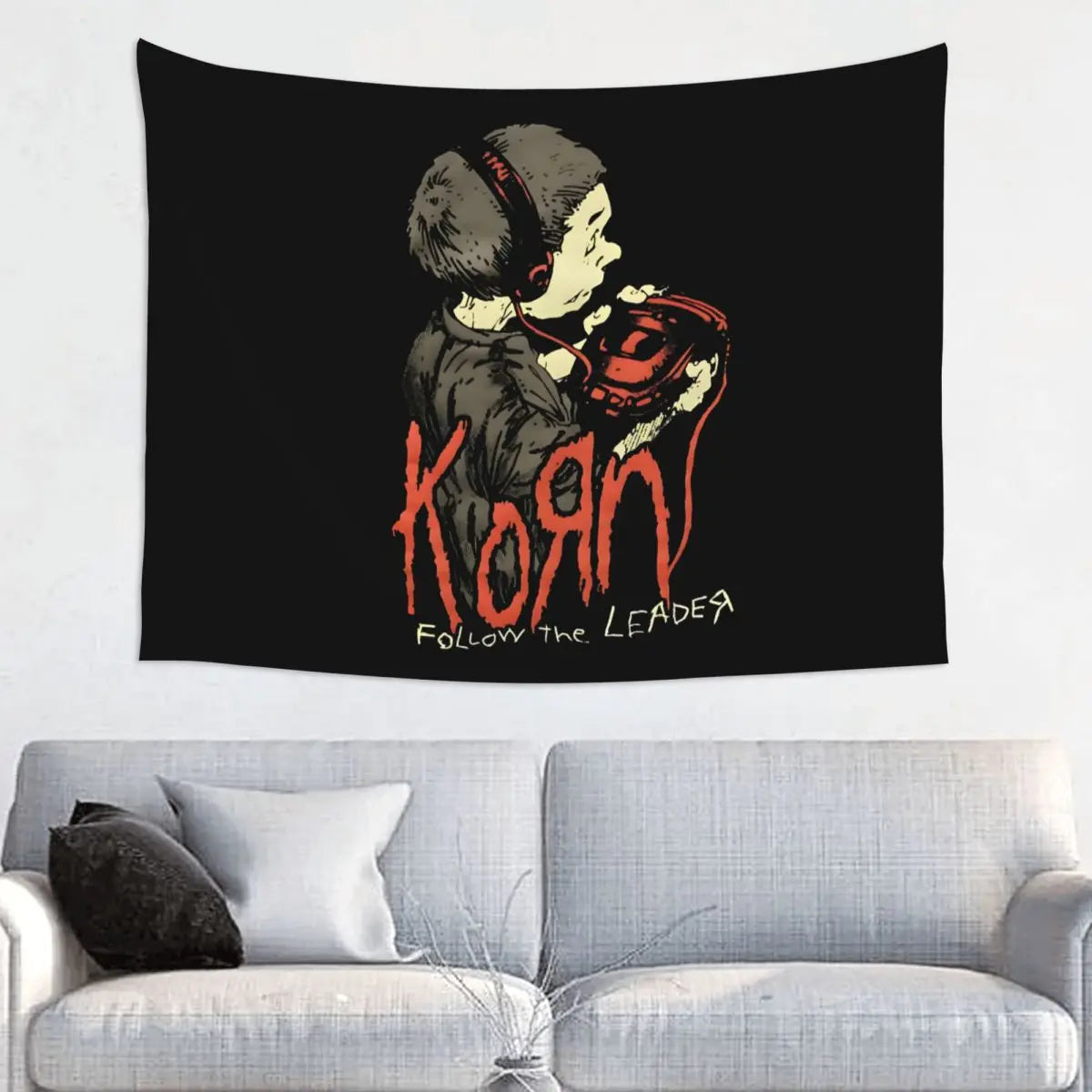 Custom Korn Heavy Metal Band Tapestry (95x 73cm) | Hard Rock Hippie Wall Hanging for Bedroom & Home Decor - Premium banner from Lizard Vigilante - Just $19.97! Shop now at Lizard Vigilante