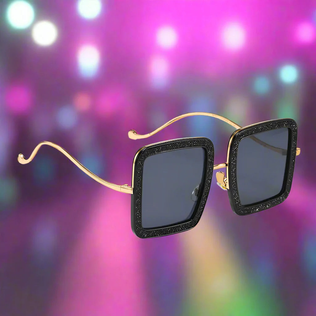 Glitter Vortex Shades – Rockstar Ice-Out Sunglasses for Unapologetic Legends - Premium shades from Lizard Vigilante - Just $26.99! Shop now at Lizard Vigilante