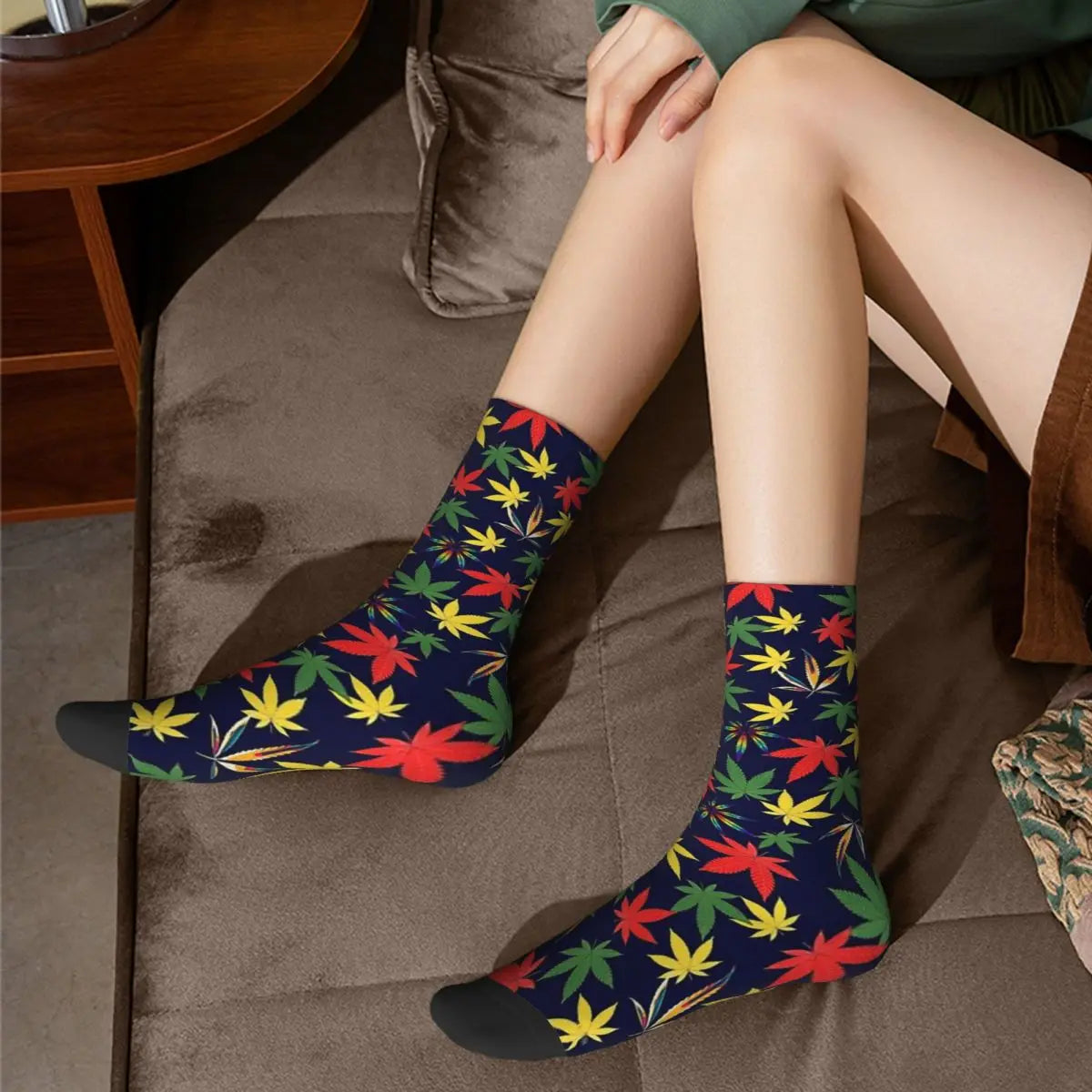 Happy 420 Day Cannabis Leaf Unisex Winter Socks – Street Style Crazy Socks - Premium Socks from Lizard Vigilante - Just $18.99! Shop now at Lizard Vigilante