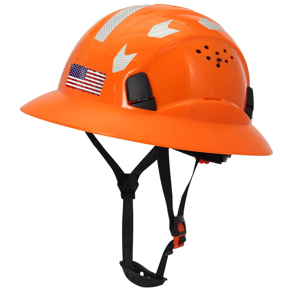 CE-Certified Full Brim Safety Helmet – Reflective, Durable Hard Hat for Construction, Engineering, and Rescue Work – Adjustable Fit with ANSI Standard Protection - Premium helmet from Lizard Vigilante - Just $43.88! Shop now at Lizard Vigilante