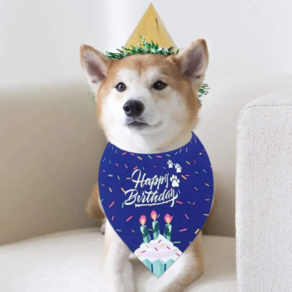 Dog Birthday Boy&Girl Bandana Pet Happy Birthday Party Supplies Triangle Bibs Scarf Accessories For Doggy Large Dog
