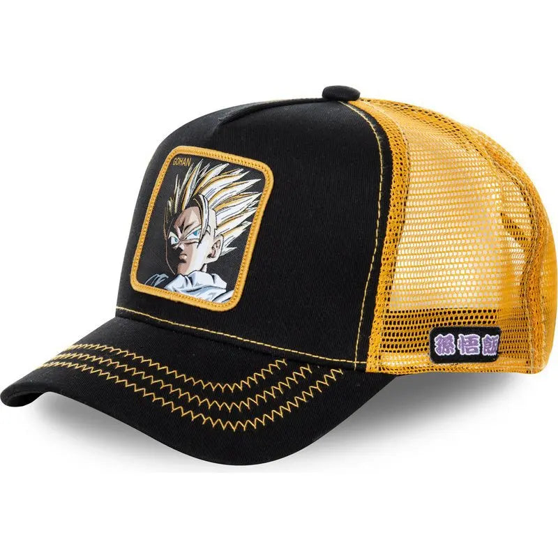 New Dragon Ball Trucker Hat Son Goku Cap Summer Travel Peaked Cap Men's Embroidery Hip-Hop Cap Style Sun Visor Adjustable Mesh - Premium cap from Lizard Vigilante - Just $4.99! Shop now at Lizard Vigilante