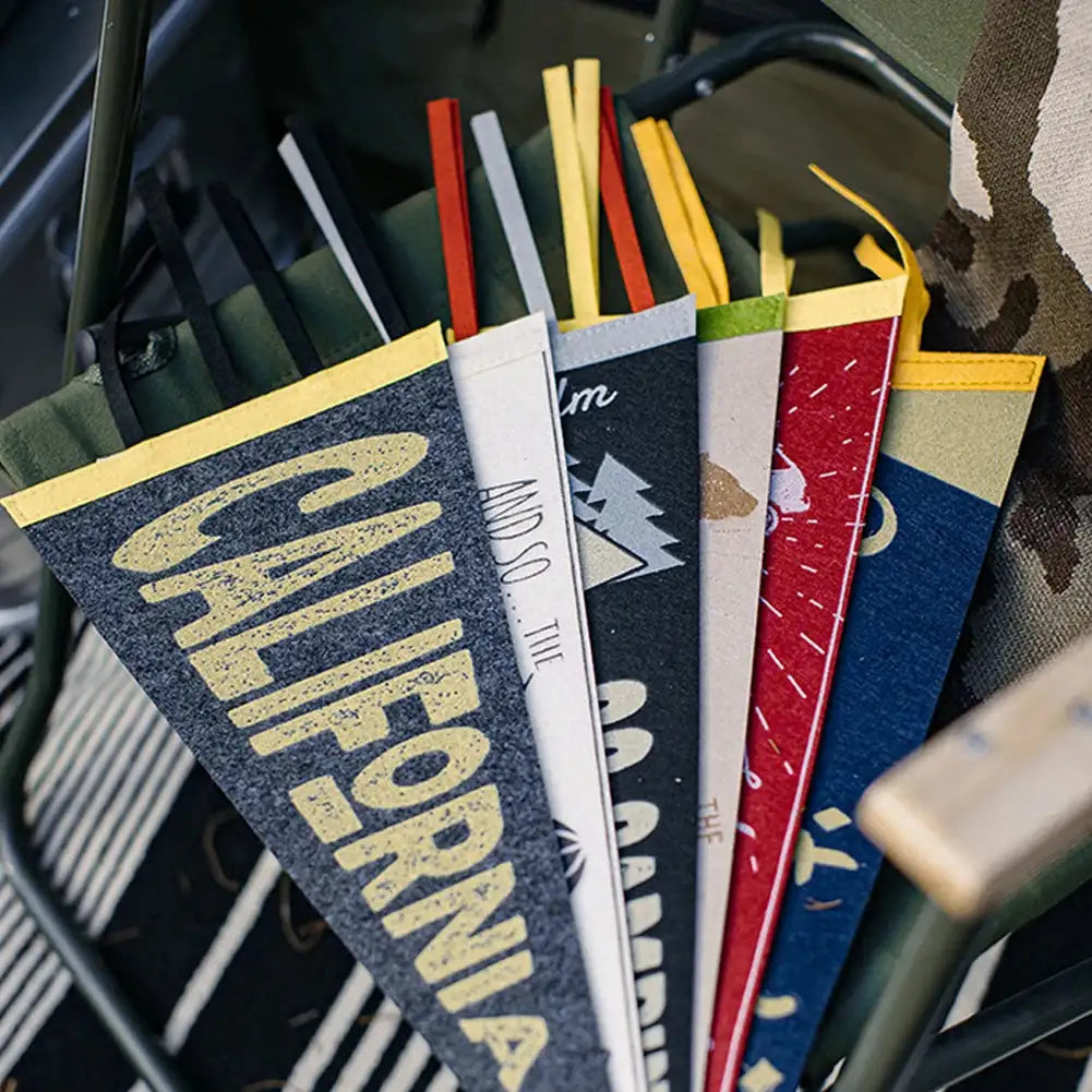 Outdoor Camping Tent Pennant Flags Picnic Canopy Atmosphere Decorations Camp Hanging Flags Holiday Scene Felt Bunting