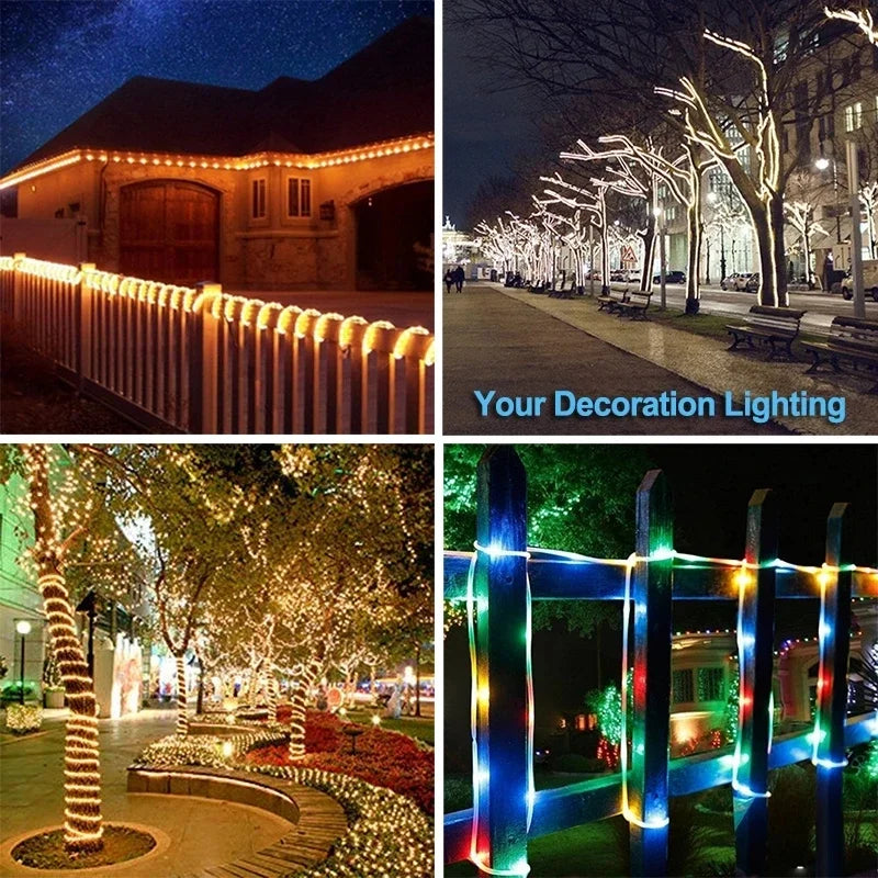 Solar Tube Rope LED Light – Outdoor Garden Christmas Decoration Garland - Premium lighting from Lizard Vigilante - Just $18.99! Shop now at Lizard Vigilante