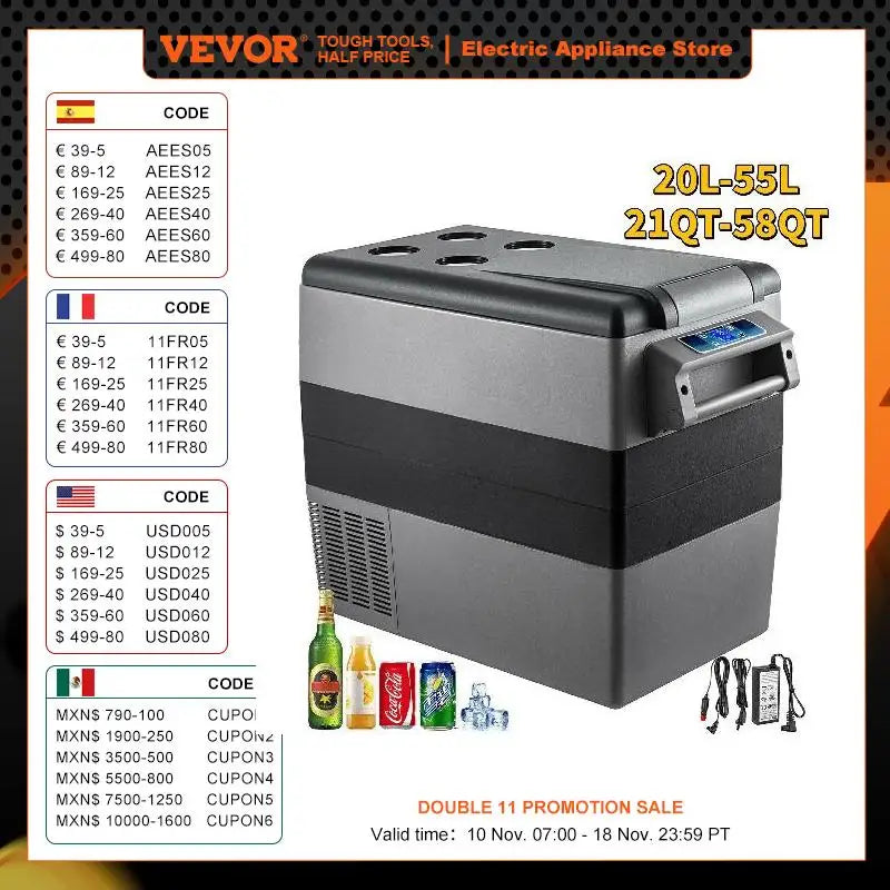 VEVOR Portable Car Fridge - Your On-the-Go Cooler - Premium mini fridge from Lizard Vigilante - Just $289.88! Shop now at Lizard Vigilante