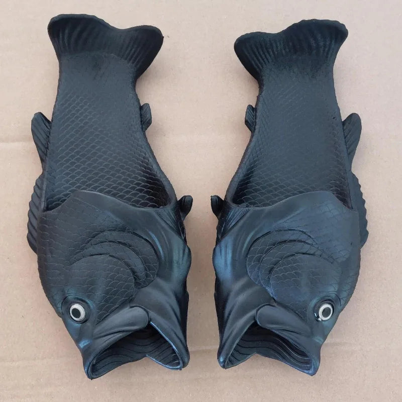 Funny Fish Slippers for Men & Women - Outdoor Couples Cartoon Animal Flip Flops, Plus Size 46-47 - Premium flip flops, Slides from Lizard Vigilante - Just $29.99! Shop now at Lizard Vigilante