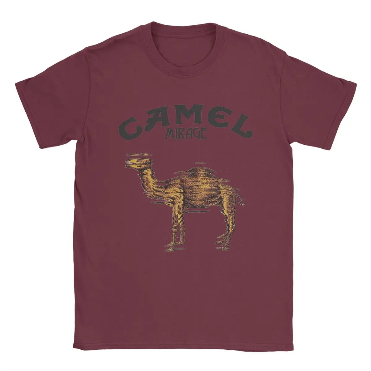 Camel Mirage Band T Shirt Men's Pure Cotton Novelty T-Shirts Crew Neck Tees Short Sleeve Tops 4XL 5XL - Premium  from Lizard Vigilante - Just $18.99! Shop now at Lizard Vigilante