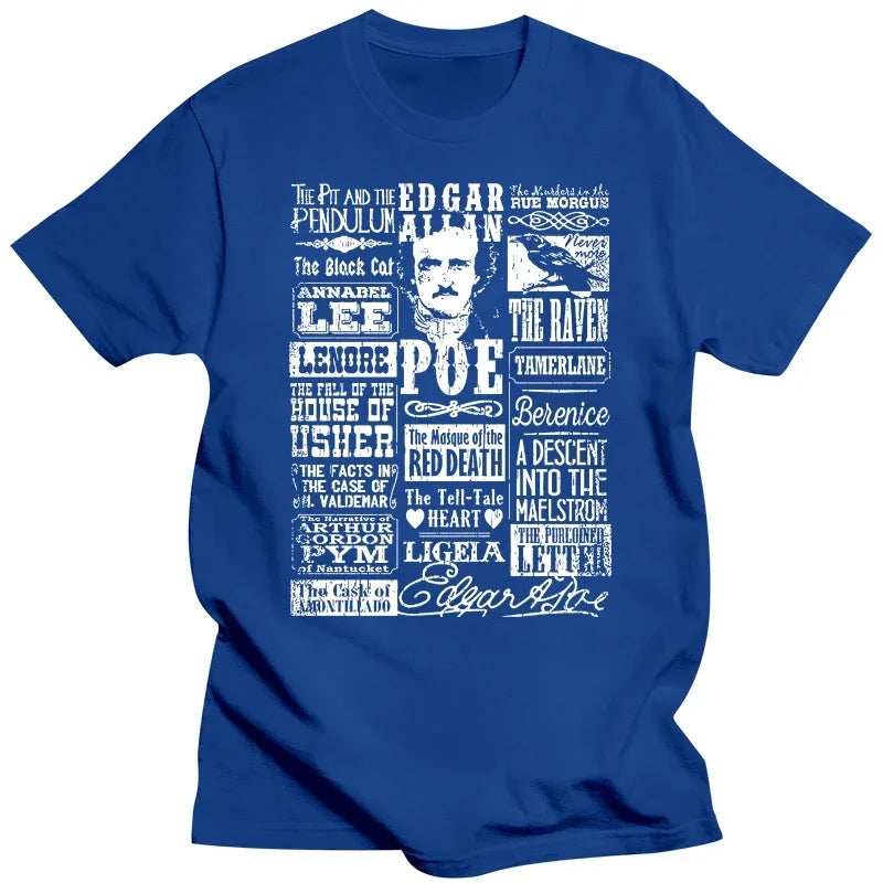 Edgar Allan Poe "The Raven" Men's Literary Quote T-Shirt – High-Quality Cotton Casual Tee for Literature Lovers - Premium tee from Lizard Vigilante - Just $25.88! Shop now at Lizard Vigilante