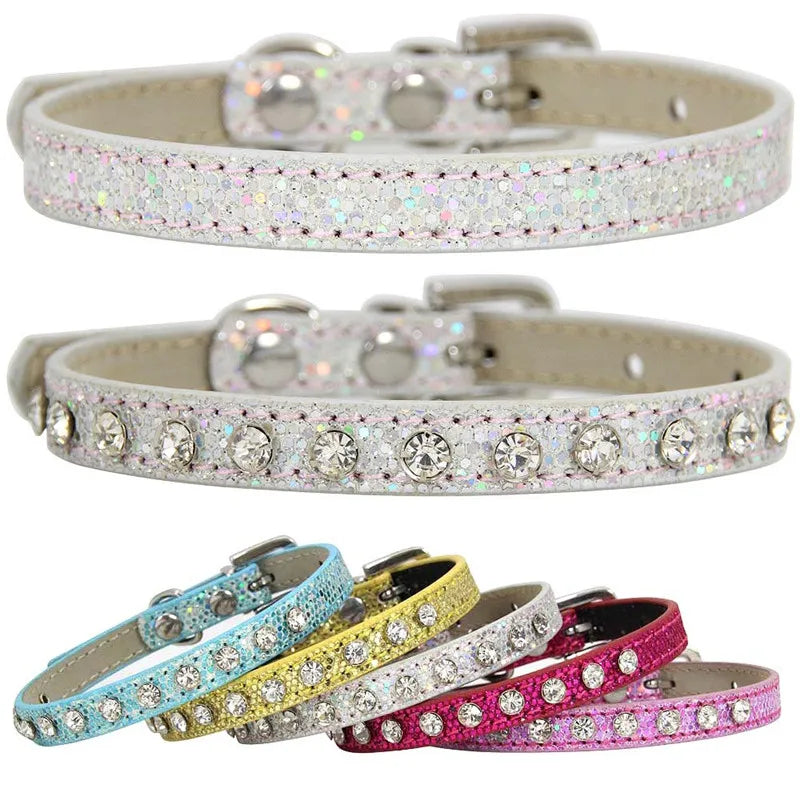 Hot Sale Super Shining Diamond Rhinestone Dog Collar Puppy Baby Dog Cat Collar Leather Strap Kitten Accessories Kitten Puppy Pet Collar - Premium dog collar from Lizard Vigilante - Just $19.99! Shop now at Lizard Vigilante