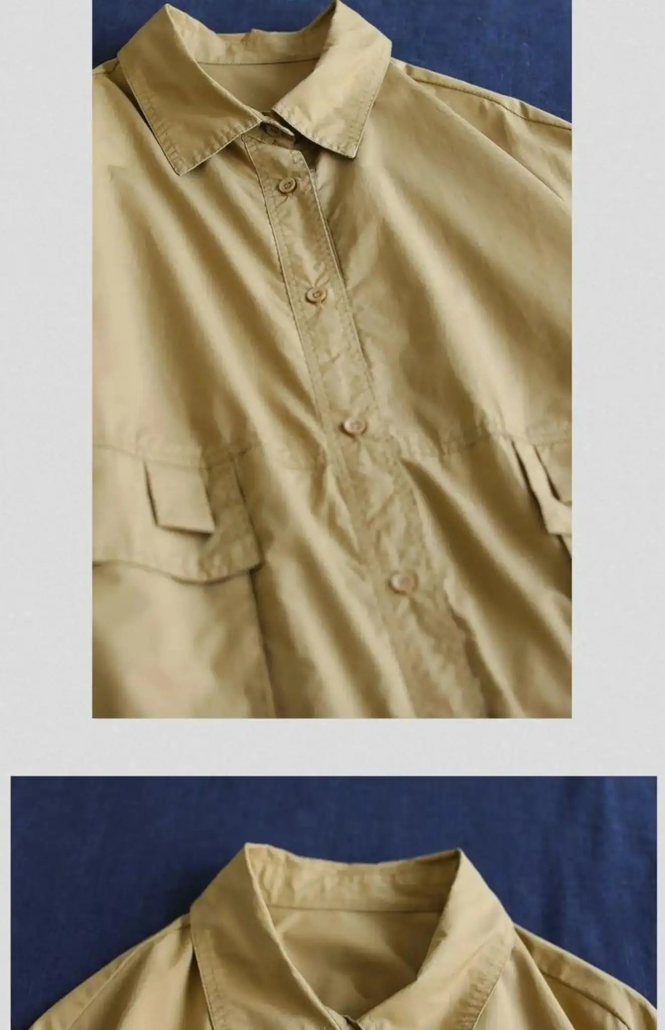 9290 Spring Fall Trench Coat Women Mid Length Windbreaker Single-breasted Double Pockets Casual Loose Overcoat Female Outerwear