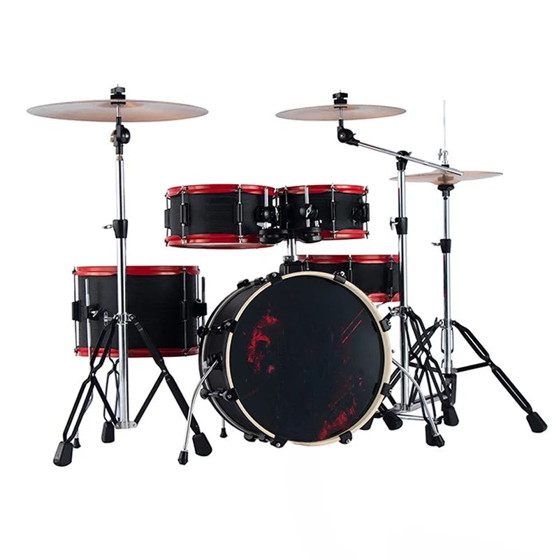 Elite KNIGHT 5-Piece Jazz Drum Set – Professional Grade with Transparent & Mesh Drum Heads, 3 Cymbals, High-Quality Poplar Shells for Beginners & Enthusiasts - Premium drum set from Lizard Vigilante - Just $774.99! Shop now at Lizard Vigilante