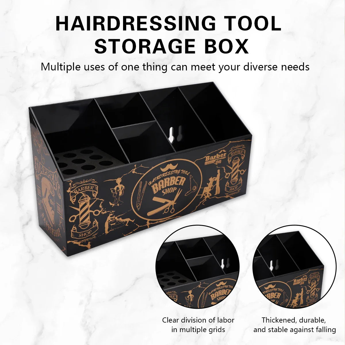 Hairdressing Storage Box Hair Scissors Combs Clips Holder Barbershop Removable Large Capacity Haircut Rack Home Storage Tools