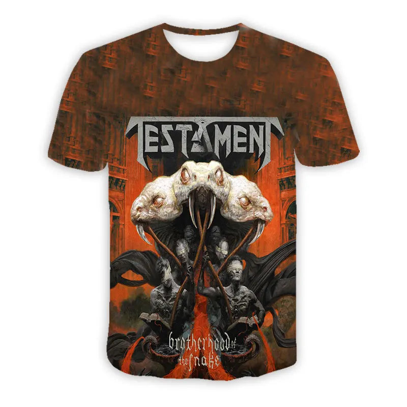 Thrash Metal 3D Printed Testament ROCK Casual T-shirts  Hip Hop T Shirts Harajuku Styles Tops Clothing for Men/Women - Premium T-Shirt from Lizard Vigilante - Just $28.99! Shop now at Lizard Vigilante