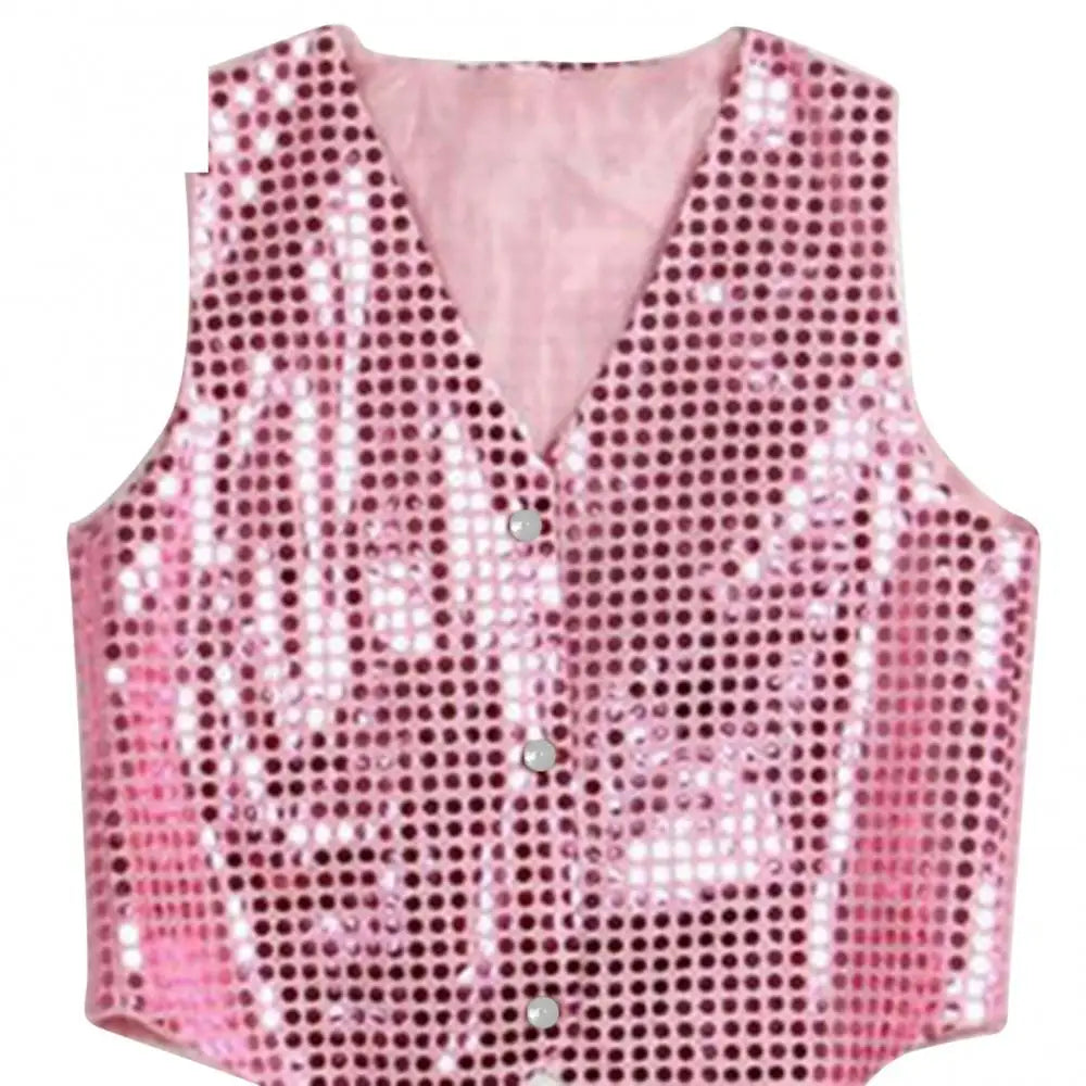 Unisex Sequined Vest for Kids – Stylish Hip-Hop Dance Party Outerwear - Premium vest from Lizard Vigilante - Just $19.88! Shop now at Lizard Vigilante