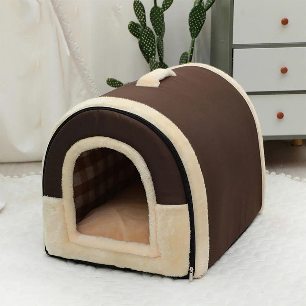 Portable Handle Type House For Cats 16 Kinds Printings Semi-enclosed 3D Plush Removable&Washable Warm Cat Villa Tent - Premium pet supplies from Lizard Vigilante - Just $20.99! Shop now at Lizard Vigilante