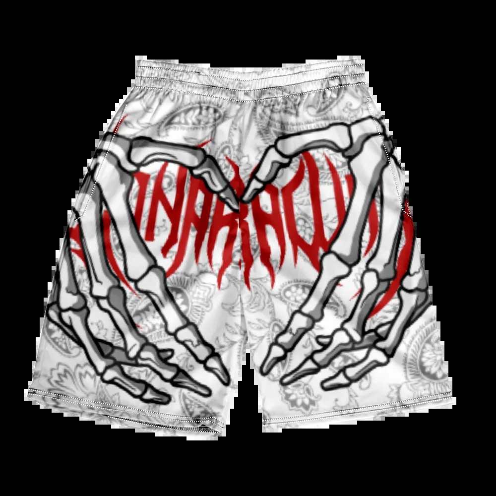 2024 Summer Classic Skull Beach Short Pants New Fashion Skeleton Hand Print Men Women Gym Shorts Quick Drying Trunks Ice Shorts - Lizard Vigilante