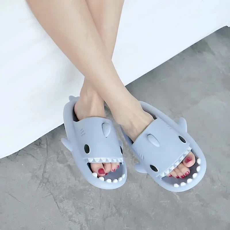 Summer Women Shark Slides Couple Beach Sea Flip Flops Cute Kids Shark Slippers Non-slip Men Indoor Outdoor Sandals - Premium  from Lizard Vigilante - Just $13.99! Shop now at Lizard Vigilante