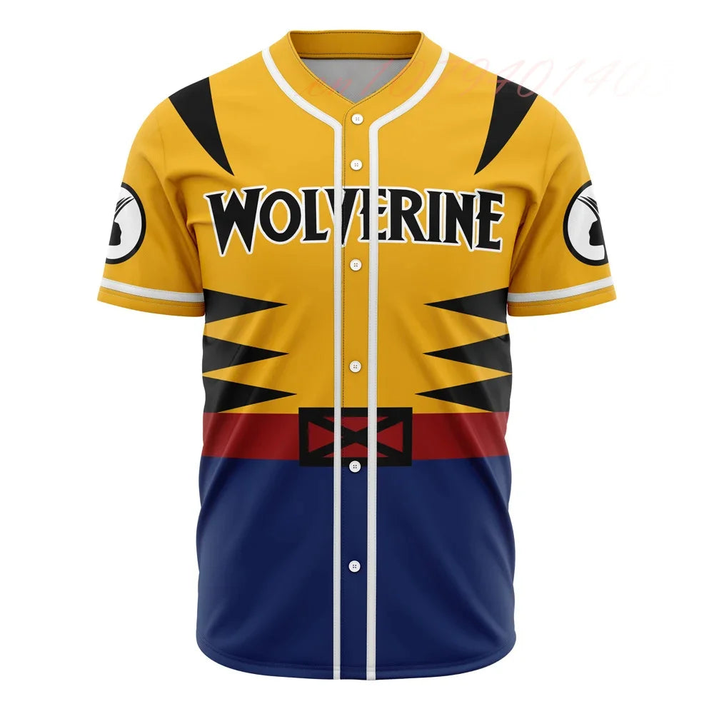 MINISO Marvel Deadpool & Wolverine Baseball Jersey – Avengers Cosplay V-Neck Uniform for Parties, Gifts, and Kids - Premium jerasey from Lizard Vigilante - Just $38.88! Shop now at Lizard Vigilante