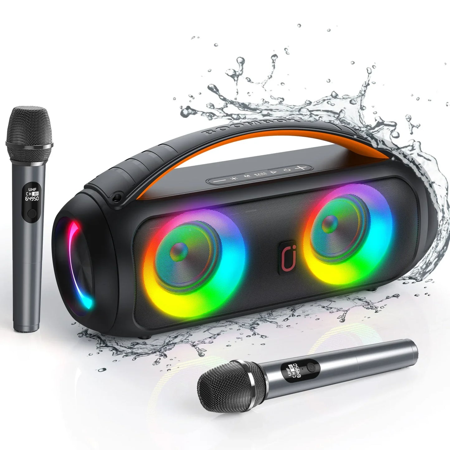 Portable Bluetooth Wireless Speaker, Loud Boombox Speaker with Subwoofer, Powerful Deep Bass Stereo Sound, IP65 Waterproof