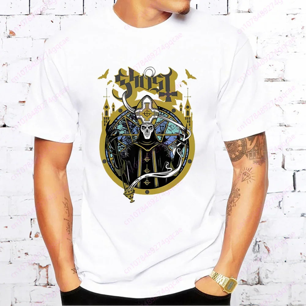 “ECHOES OF THE DAMNED” – GHOST Band Heavy Metal Tee for Men | Summer Fashion T-Shirt for the Loud, the Lost & the Legends - Premium t-shirts from dsers - Just $22.99! Shop now at Lizard Vigilante