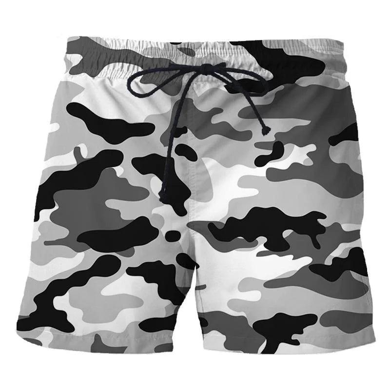 Camouflage 3D Printed Short Pants Men's Outdoor Sports Board Shorts Unisex Fashion Casual Swimming Shorts Beach Trunks Clothing - Lizard Vigilante