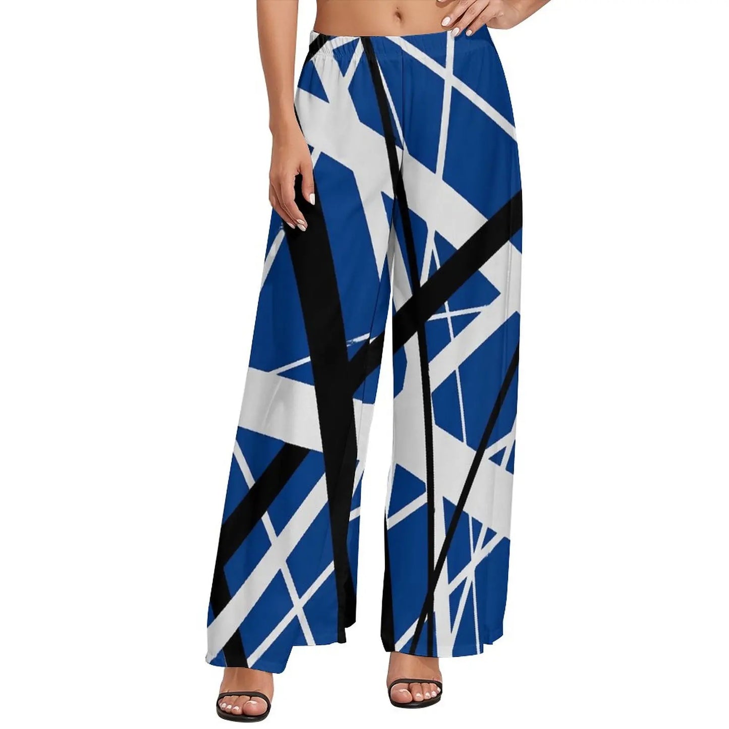 Vintage Van Halen Women's Wide Leg Casual Trousers – High Waist Street Fashion Gift - Premium pants from Lizard Vigilante - Just $45.88! Shop now at Lizard Vigilante