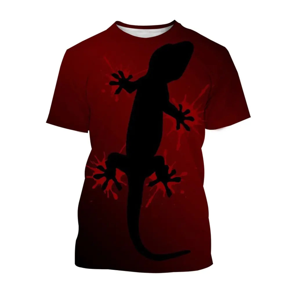 Reptile Gecko Lizard 3D Print T-shirt Summer Funny Animal T Shirts Men O-Neck Short Sleeve Streetwear Kids Oversized Harajuku Tee Tops - Lizard Vigilante