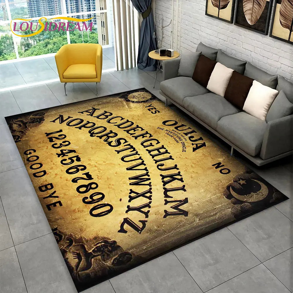 The Witchcraft Gothic Ouija Area Rug: LOUSIDREAM 3D Printed Tarot Carpet for Living Room & Bedroom