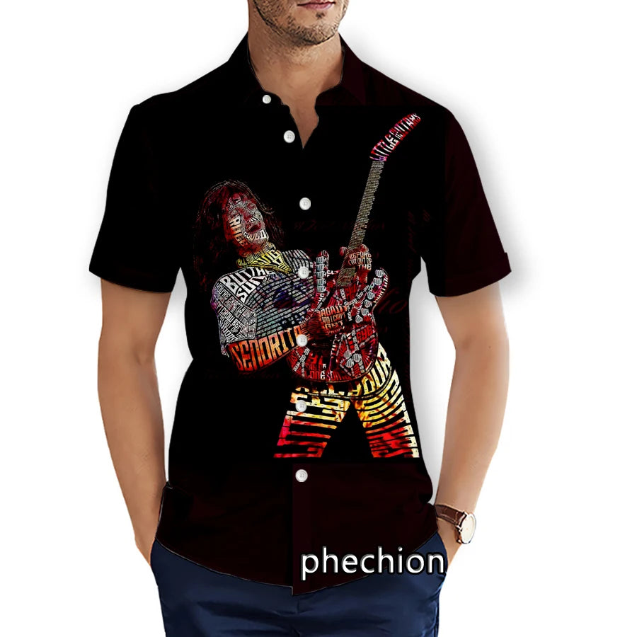 Van Halen 3D Printed Shirts Hawaiian Shirt Summer Mens Short Sleeve Beach Fashion Streetwear - Premium shirt from Lizard Vigilante - Just $38.99! Shop now at Lizard Vigilante