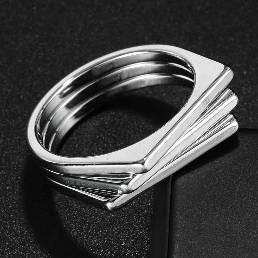 Top Band Mechanical Wheel Rock Gear Ring: 8mm Stainless Steel Comfort Fit Jewelry for Men & Women