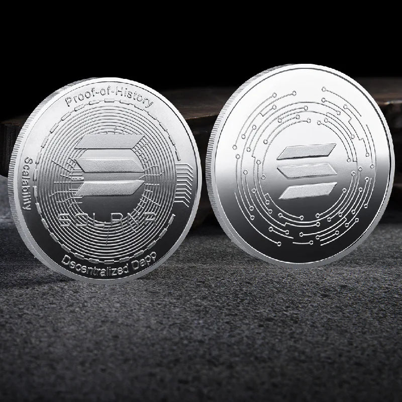 Bitcoin Crypto Coin Collection Gold Silver Commemorative Metal Souvenir Coins