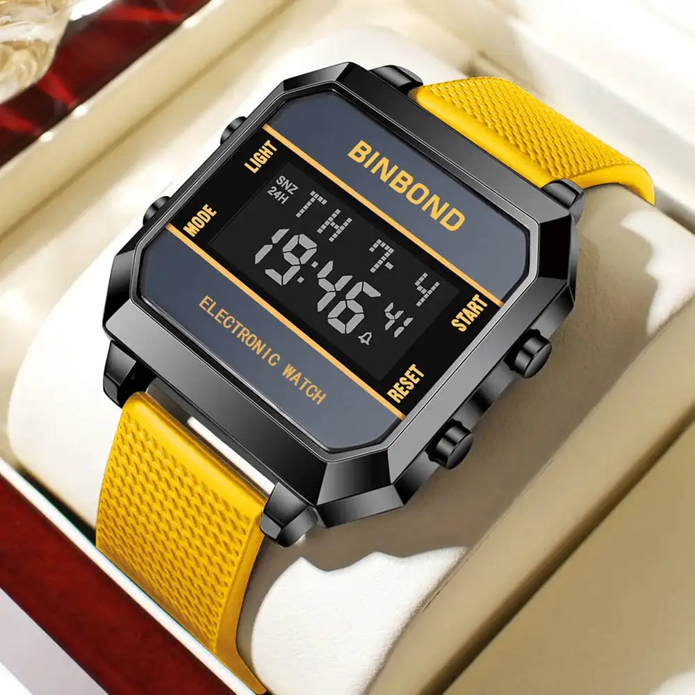 Men's Watch Business Sports Multifunctional Alarm Clock Waterproof Silicone Strap Male Student Fashion Electronic Wristwatches