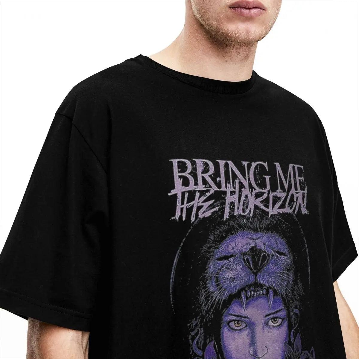 BMTH Bring Me The Horizon Tee Shirt Unisex Rock Heavy Metal Band Merch Vintage Pure Cotton Summer Clothing - Premium tee shirt from Lizard Vigilante - Just $25.99! Shop now at Lizard Vigilante