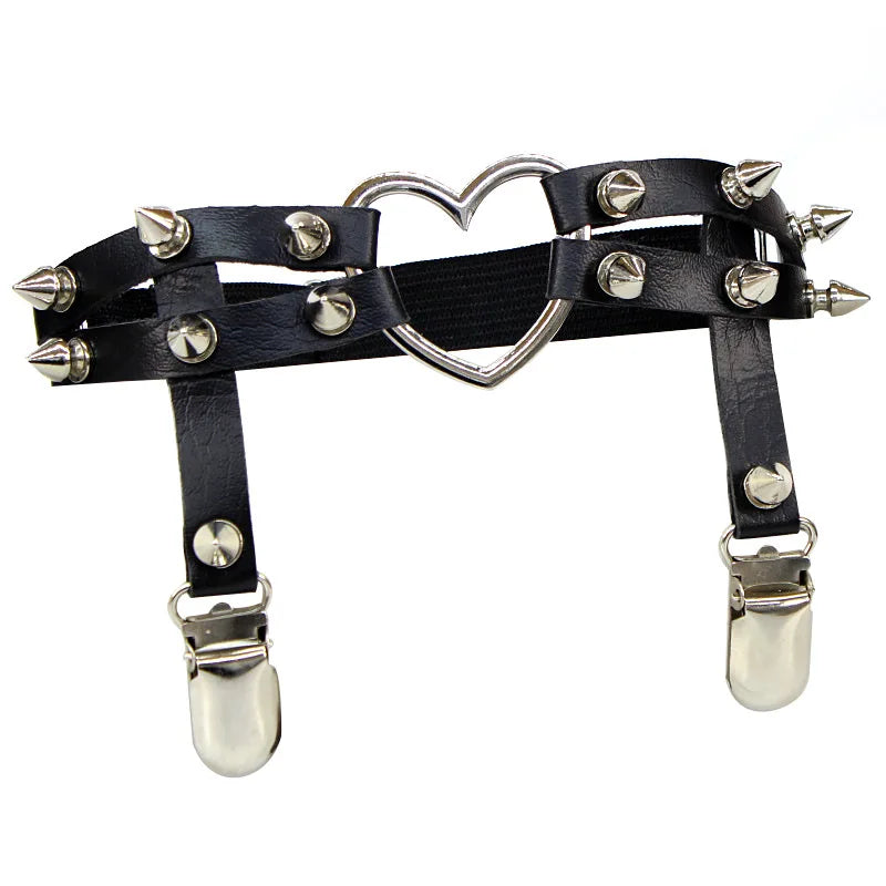 Sexy Punk Leather Garter Belt - Edgy and Alluring - Premium garter belt from Lizard Vigilante - Just $19.88! Shop now at Lizard Vigilante