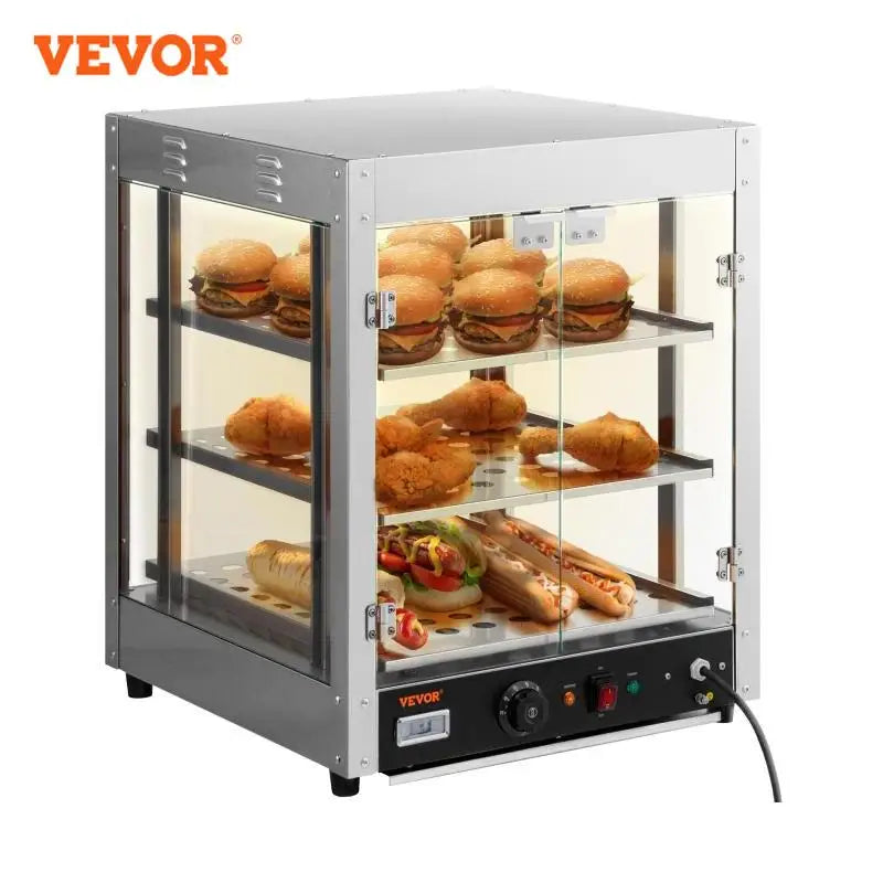 VEVOR 2/3-Tier Countertop Food Warmer | Commercial 3D Heating Pizza & Pastry Display with Temperature Control - Premium food warmer from Lizard Vigilante - Just $467.99! Shop now at Lizard Vigilante