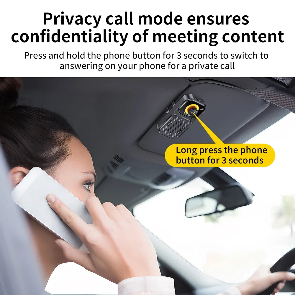 Bluetooth 5.4 Speaker Handsfree Car Kit Sun Visor Clip Wireless Audio Receiver Speakerphone Wireless Stereo MP3 Music Player