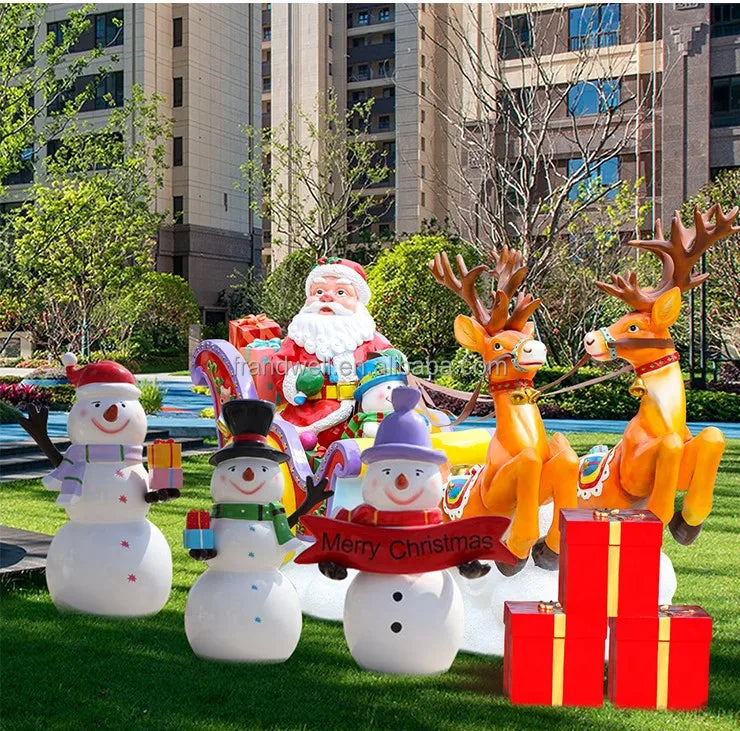 Outdoor Christmas Tree Decoration Life Size Christmas Statue For Sale