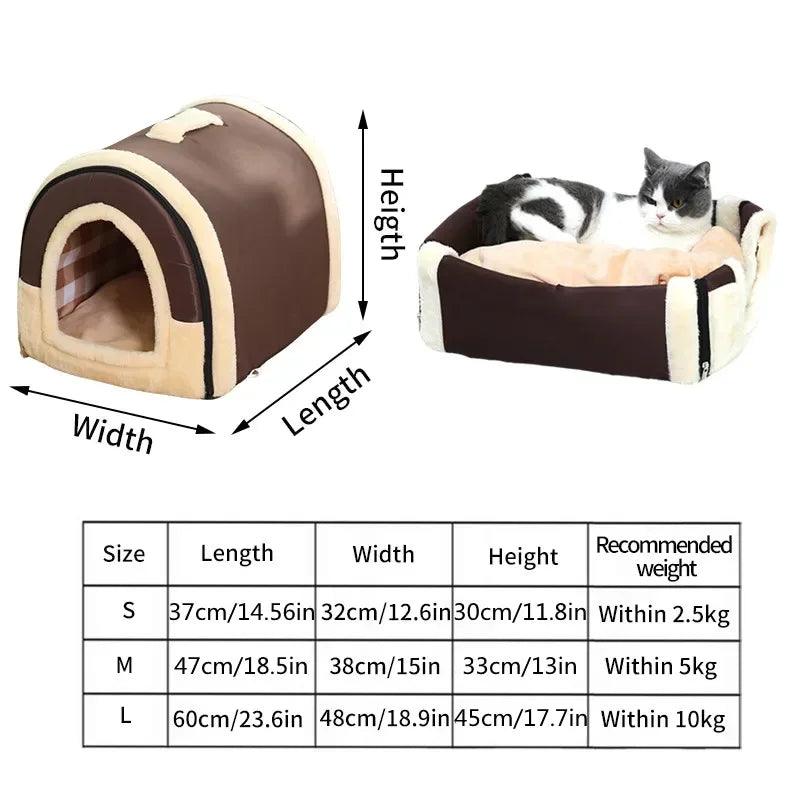 Winter Pet Cat Bed Foldable Dog House Dog Villa Sleep Kennel Removable Nest Warm Enclosed Cave Sofa Big Dog Kennel Pet Supplies - Premium pet bed from Lizard Vigilante - Just $19.99! Shop now at Lizard Vigilante