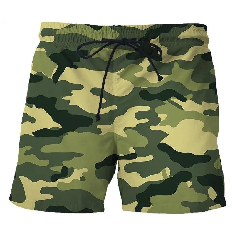 Camouflage 3D Printed Short Pants Men's Outdoor Sports Board Shorts Unisex Fashion Casual Swimming Shorts Beach Trunks Clothing - Lizard Vigilante