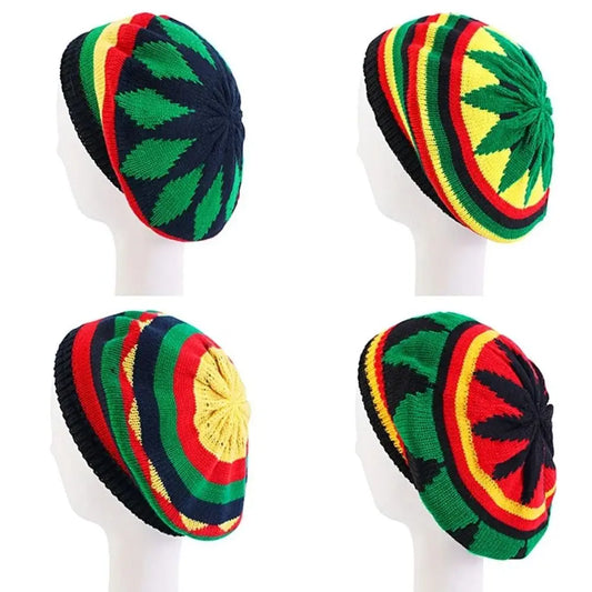 Classic Jamaican Reggae Loose Knitted Beanie – Cozy & Stylish Wool Beret Cap, Soft Knit Hip Hop Hat for Women, Perfect for Spring & Autumn - Premium unisex beanie from Lizard Vigilante - Just $22.88! Shop now at Lizard Vigilante