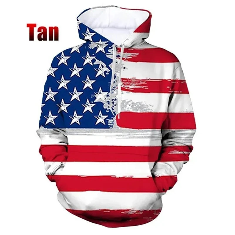 Freedom Hoodie: Unisex 3D American Flag Design - Premium Long-sleeve hoodie from Lizard Vigilante - Just $49.99! Shop now at Lizard Vigilante