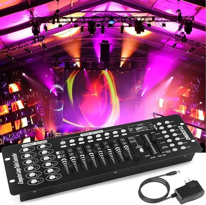 Fieryzeal 192 DMX Controller DJ Equipment DMX 512 Console Stage Lighting DJ Control For LED Par Moving Head Light Spotlights - Premium  from Lizard Vigilante - Just $44.99! Shop now at Lizard Vigilante